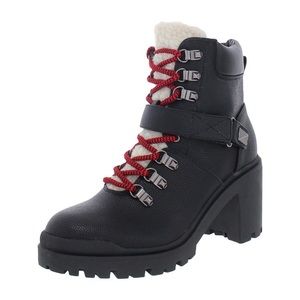 Marc Fisher Nature Women's Suede Sherpa Trim Lug Sole Hiker Booties-Size…